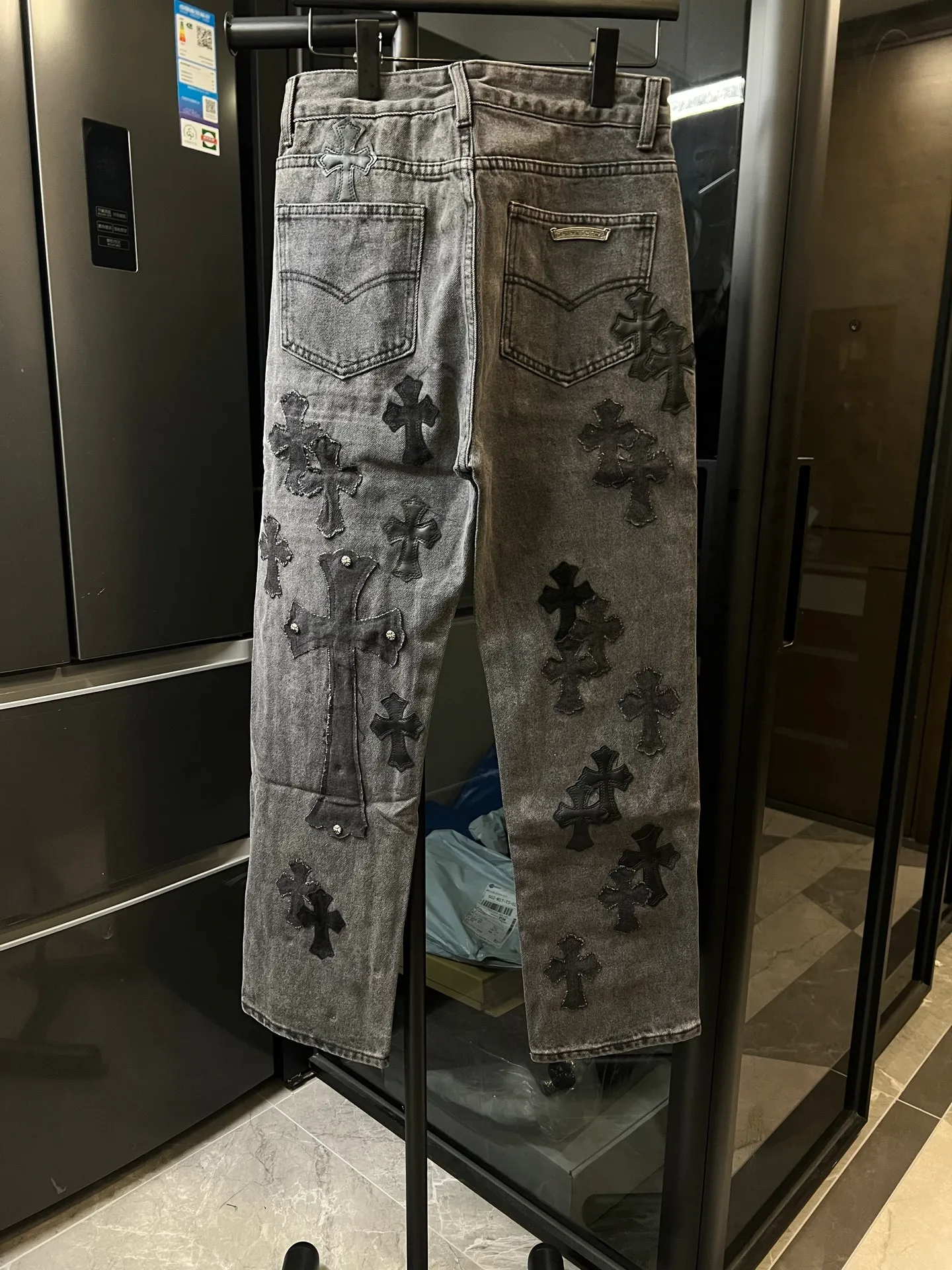 P270 [Special Version] Chrome Hearts/Chrome Heart 25Ss CH Large Cross Limited Blue Ox King Jeans (Black) Size: 28 30 32 34 36 (corresponding to s-xxl) Detailed sizes can be found in Figure 9